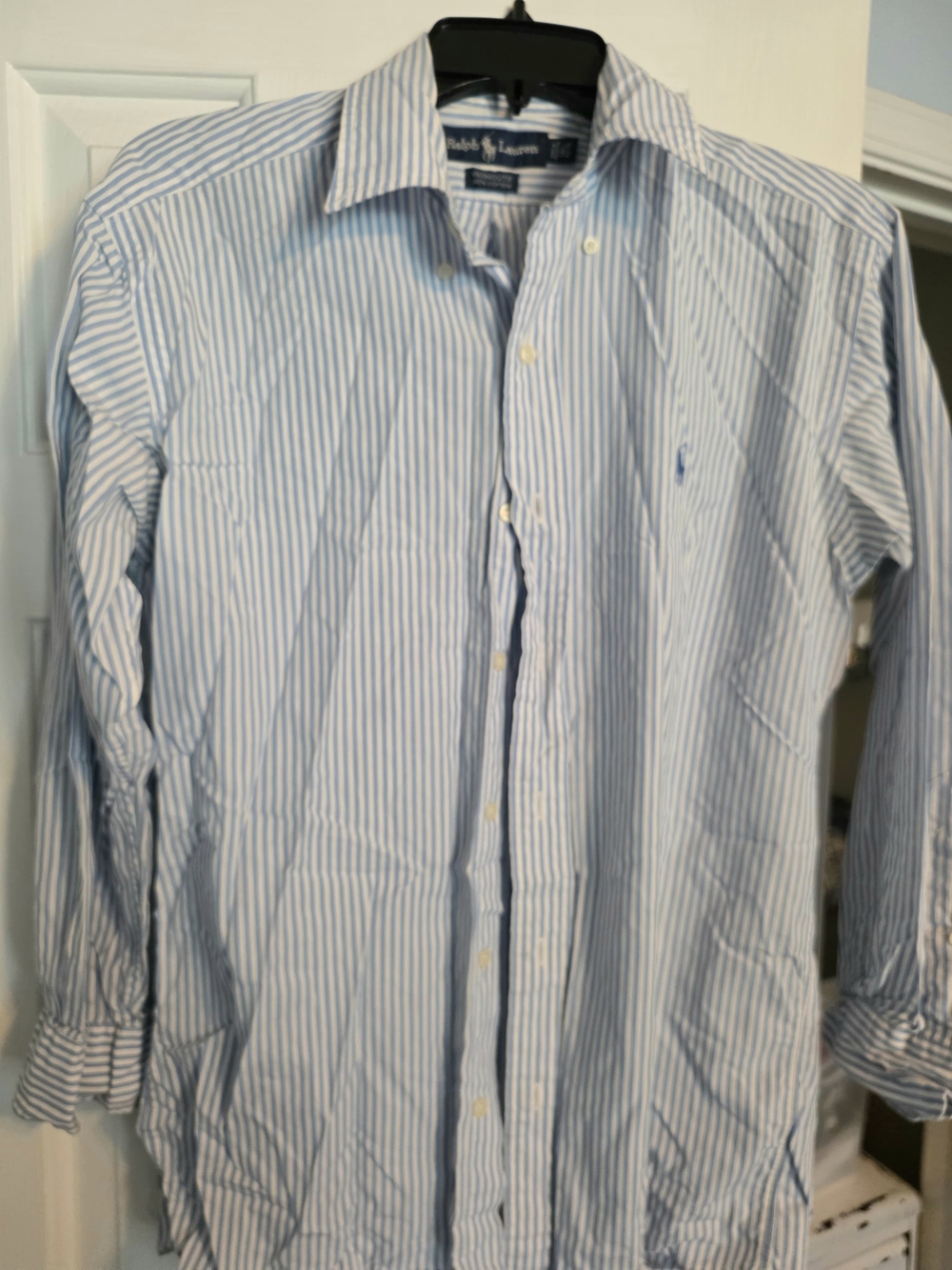 Ralph Lauren Light Blue and White Striped Button-Up Shirt - Picture 2 of 4